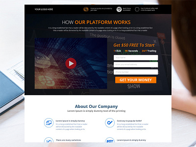 Landing Page Design landing page design stock marketing template design