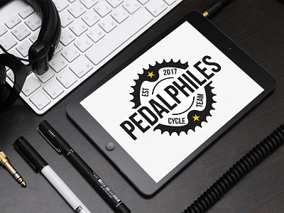 Pedalphiles Logo Design logo design mockup pedalphiles logo design print design