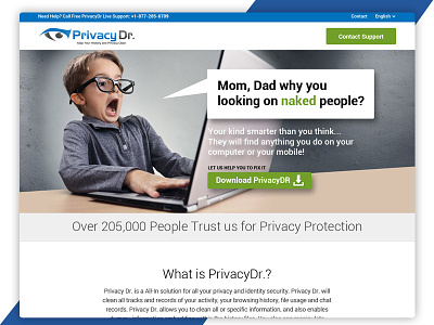 Landing Page for Privacy software