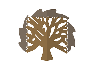 Woodwork company logo brown green illustration nature tree w logo wood