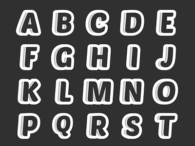 Alphabet letters alphabet black font gray illustration letter a lettering letters typography white