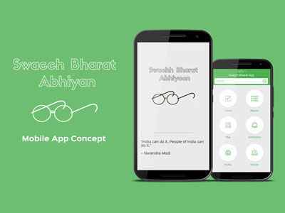 Swacch Bharat Abhiyan mobile app concept