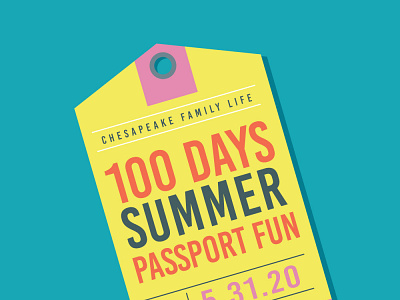Annual 100 Days of Summer Fun Passport Logo branding design illustration logo vector