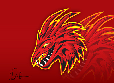 Red Dragon Esport logos dragon predator
