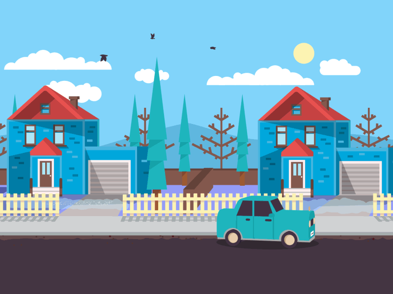 Neighbours - part 2 birds day bad neighbours gif sunshine car animation illustration 3d