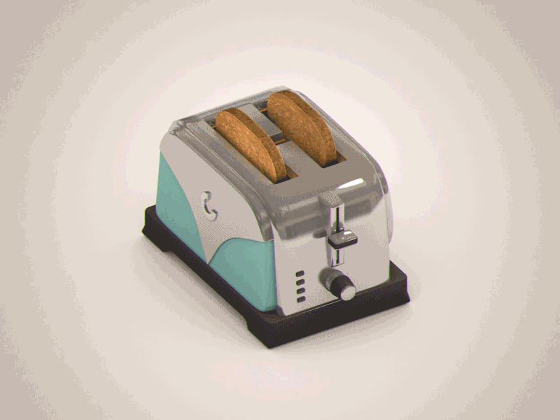 H is the letter 3d animation blink c4d illustration letter loop orange toast toaster