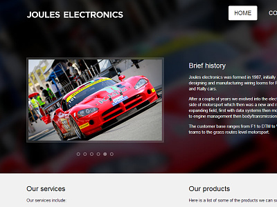 Simple website cars dodge viper electronics joules electronics matt willett mwwd screenshot web design