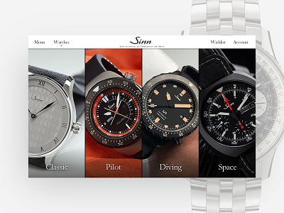 Daily UI #3 Landing Page adobe fireworks chronograph classic dailyui design diving pilot sinn space timepiece watches
