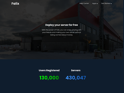 FalixNodes Website - Early 2021 call to action features footer header hero home homepage landing stats