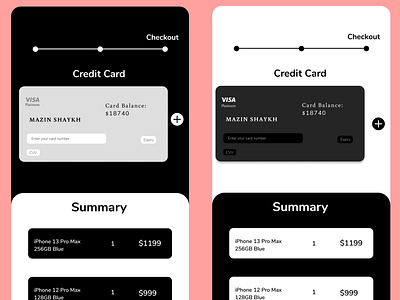 Credit card checkout page UI design