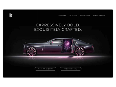 Rolls Royce Phantom website landing page (concept) branding design landing page ui ux website