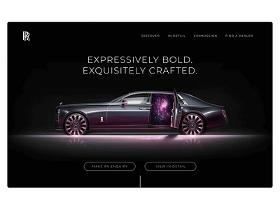 Rolls Royce Phantom website landing page (concept)