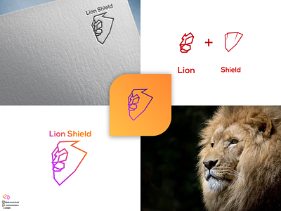 Lion Shield 3d animal logo animation app branding colorfull concept logo design illustration logo logo animal logo market ui
