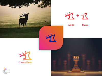 Chess Deer 3d animal logo animation app branding colorfull design graphic design illustration logo logo brand logo cool motion graphics ui