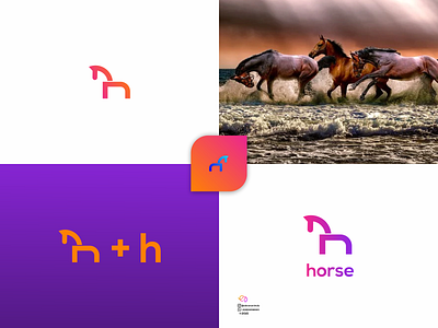 horse 3d animal logo animation app branding colorfull design illustration logo ui