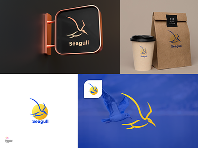 Seagull 3d animal logo animation app branding colorfull design graphic design gull illustration logo ui