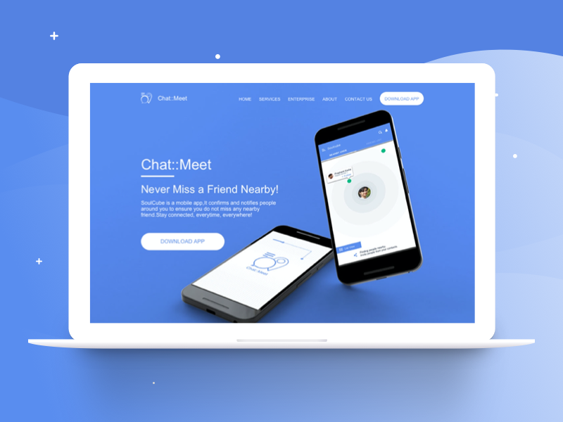 Chat::Meet Web Landing Page illustrator