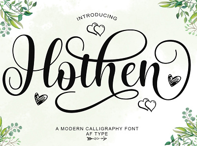 Hothen Script Font branding design font fonts illustration logo lovely font script signature ui