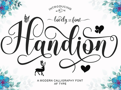 Handion calligraphy font cricut font cursife font cursive font svg font font for cricut font with hearts font with swashes font with tails handwritten font heart font love font lovely font modern calligraphy modern script modern script font script font script font svg script font with swash svg font wedding font