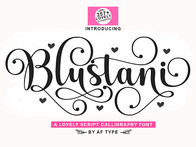 Blustani. branding calligraphy font design font illustration logo lovely font script script font valentines day