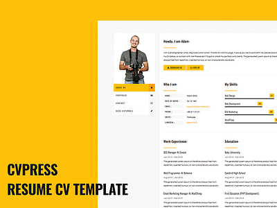 Cvpress Bootstrap CV Resume Template