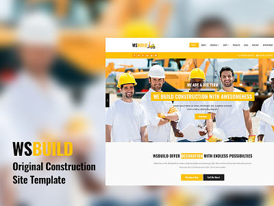 WS Build a Construction Responsive Site Template bootstrap building business construction template website