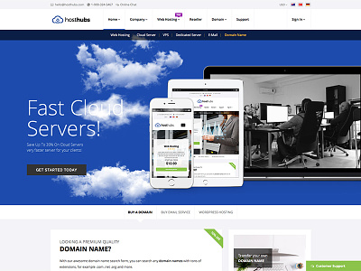 HostHubs Responsive Web Hosting Website Template bootstrap cloud company domain domain search hosting hosting template html5 reseller responsive technology web hosting