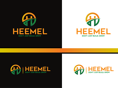 H Logo | Heemel Logo | Brand identity design brand identity branding bright logo digital marketing logo graphic design h logo logo logo design modern logo yellow logo
