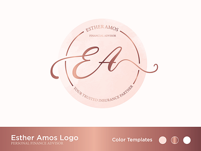 Esther Amos Logo | Personal Branding feminine Logo | Designofly