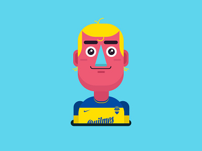 Palermo argentina boca characterdesign flat futbol illustration vector