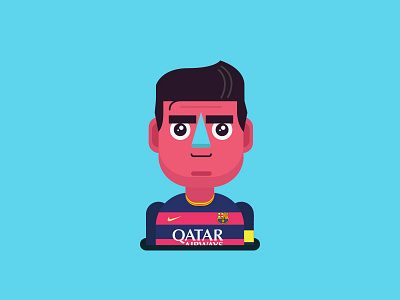 Leo barza characterdesign flat illustration messi vector