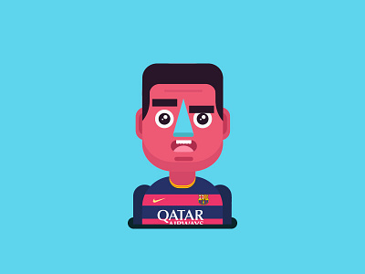 Luis barza characterdesign flat futbol illustration suarez vector