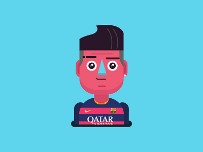 Junior barza characterdesign flat illustration neymar vector