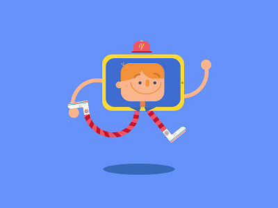 iPad Boy boy characterdesign illustration jump tech vector