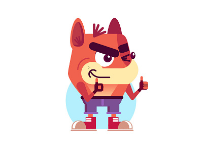 Bandicoot characterdesign crash flat fox game ps vector