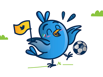Twitter Player bird characterdesign illustration soccer twitter vector worldcup