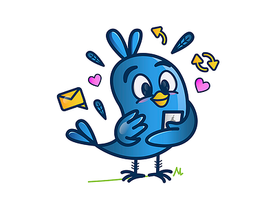 TwitterLove bird characterdesign illustration love twitter vector