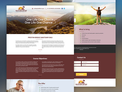 Preston Bridge Sanctuary Landing Page Design design graphic temple web website