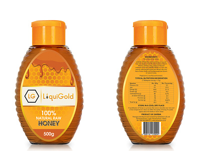 Liquigold Honey Label awesome branding creative graphic honey illustration label label design label packaging