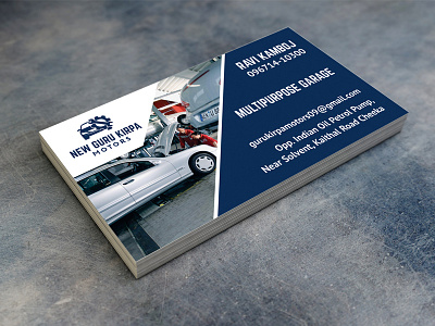 Business Card blue business card car garage motors repair service