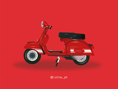 Vintage Vespa graphic design illu illustration vector