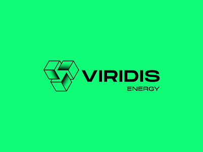 Logo design | Viridis Energy black branding design gradient graphic design green high tech innovation logo logo design power power plants tech technology typography vector