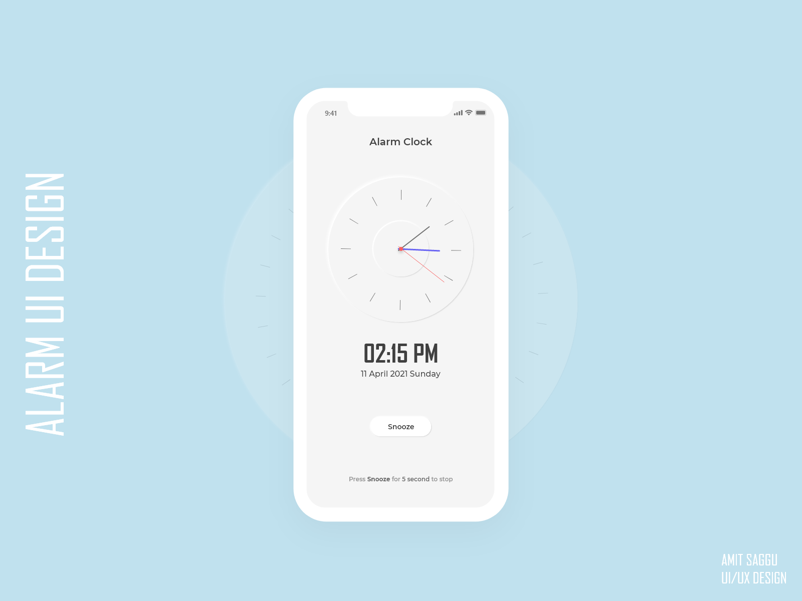 Alarm Clock UI Design by Amit Saggu on Dribbble