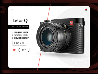 Camera Shop Web Design | Product Detail amitsaggu branding camera design interaction portfolio webdesign