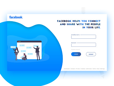 Facebook Web Login redesign amitsaggu application challenge daily design designer giveaway illustration invite ui