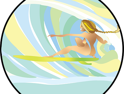 Surfer Girl Design design graphic design illustration