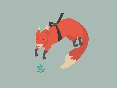 Karate Fox fox illustration sticker