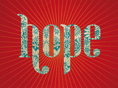 Hope hope lettering red textures