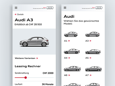 Audi QR App for AMAG amag app audi audi qr car design geneva geneva motor show leasing leasing calculator web app zurich