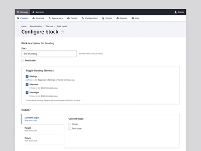 Drupal Configure Block admin admin ui configuration configuration management drupal drupal admin drupal admin ui management